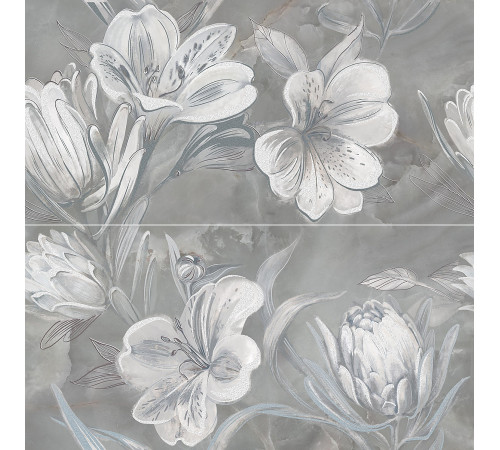 Панно OPALE GREY FLOWER 63х63